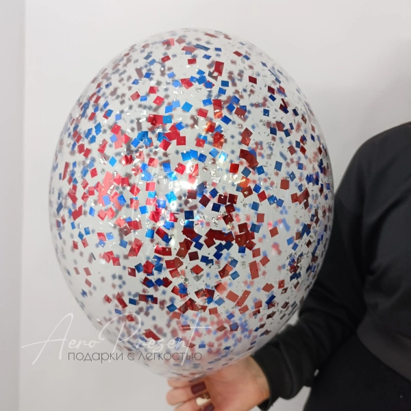 Сине-Красный микс с голографичным напылением